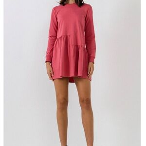 Knit unbalanced seam dress